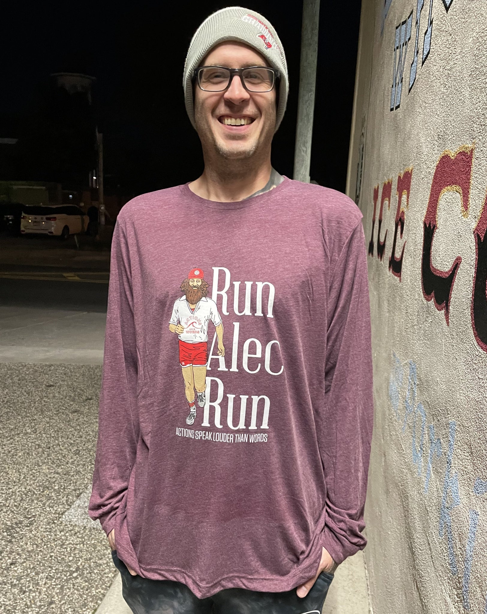 Run Alec Run! ~ Maroon Triblend Long Sleeve