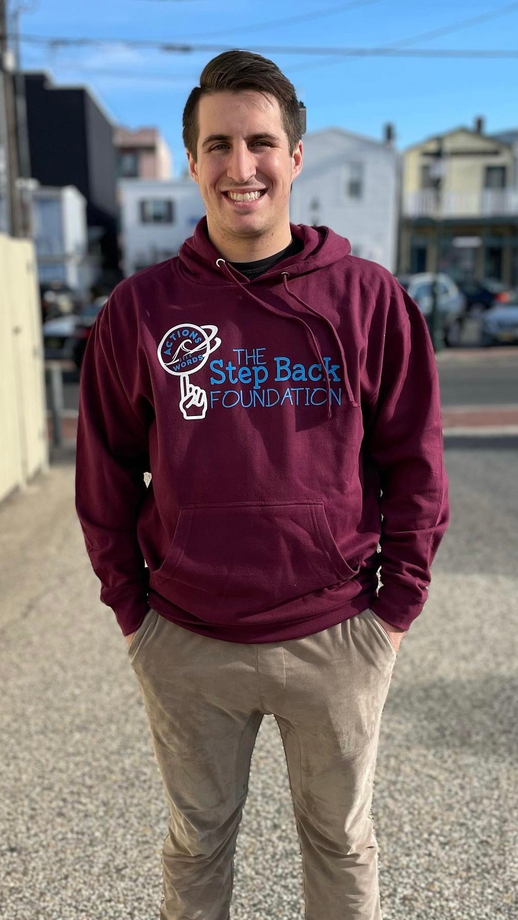 Actions Over Words X The Stepback Foundation ~ Maroon Hoodie