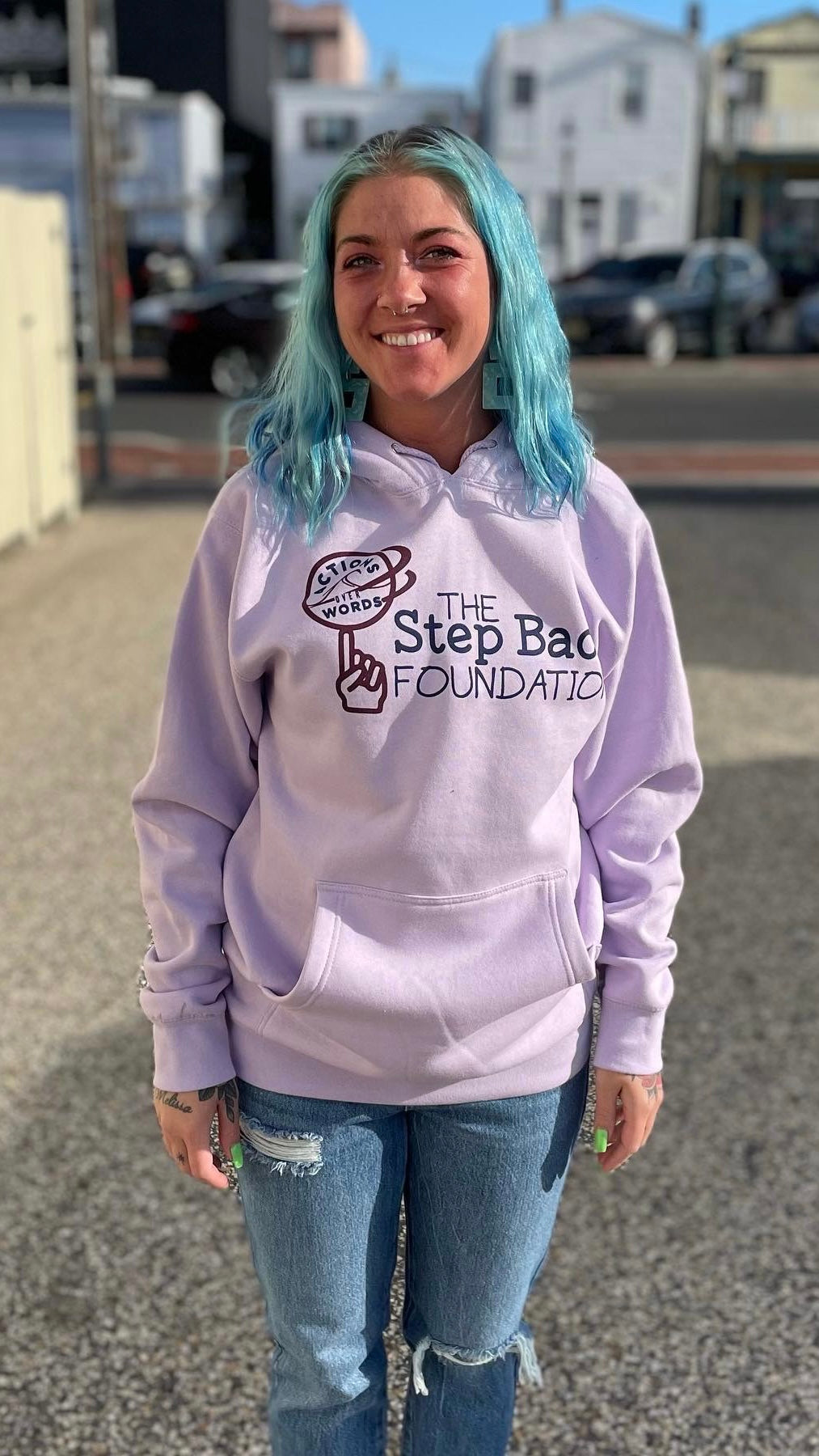 Actions Over Words X The Stepback Foundation ~ Lavender Hoodie